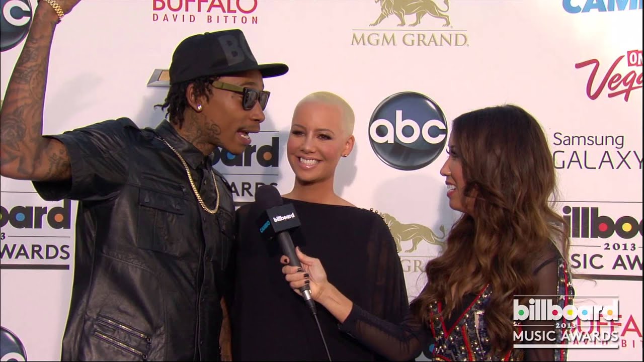 Amber Rose and Wiz Khalifa on the Billboard Music Awards Blue Carpet 2013