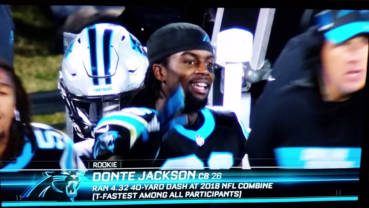 Donte Jackson #26 interception on 2pt return Panthers/Saints