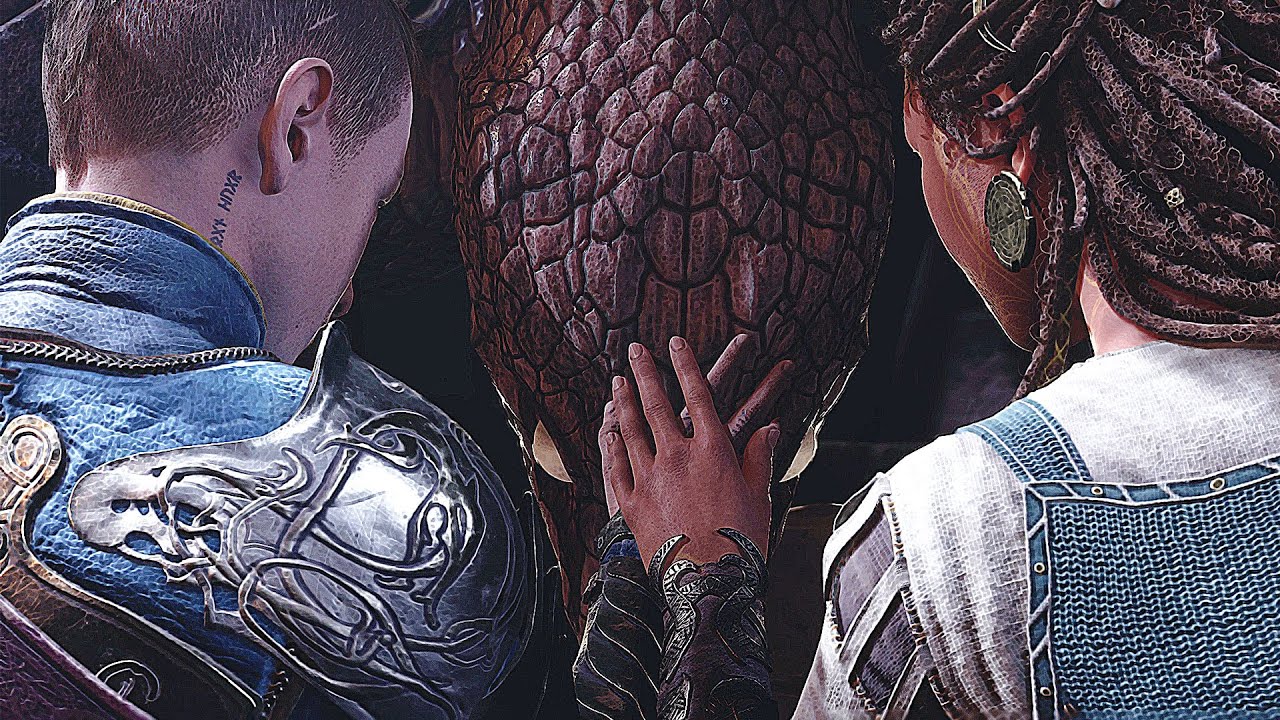 Atreus and Angrboda Give Birth to the World Serpent Jörmungandr Scene - God of War Ragnarok (PS5 4K)