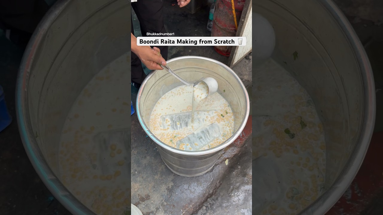 Boondi Raita Making from Scratch in #delhi #youtubeshortsindia #ytshortsindia #indianstreetfood