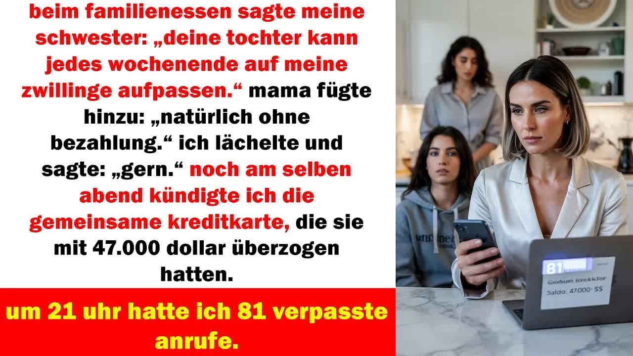 meine tochter sollte gratis babysitten – am abend kündigte ich ihre 47 000 dollar kreditkarte