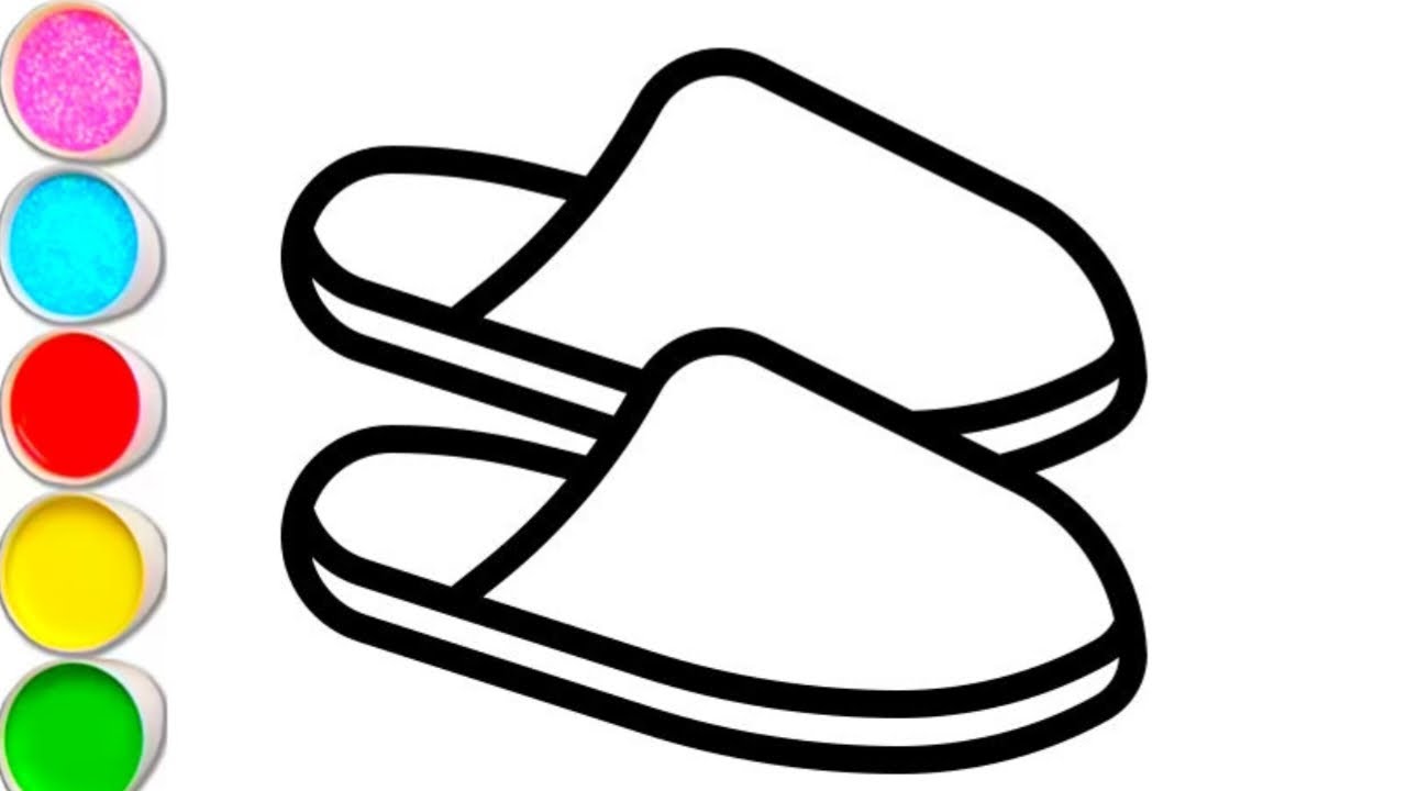 How to draw slippers drawing | slippers drawing and colouring step by step | Aysha Drawing Arts 