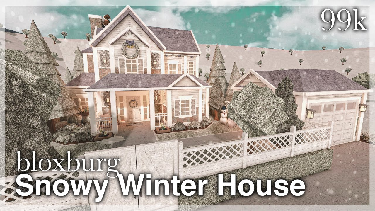 Bloxburg - Snowy Winter House Speedbuild (exterior)