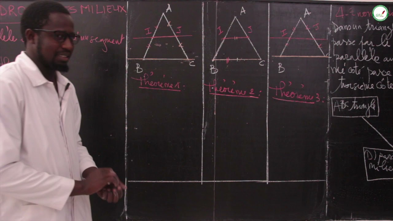 Cours - Quatrième - Mathématiques : Droites des milieux / Suite 3 / M. Ndour