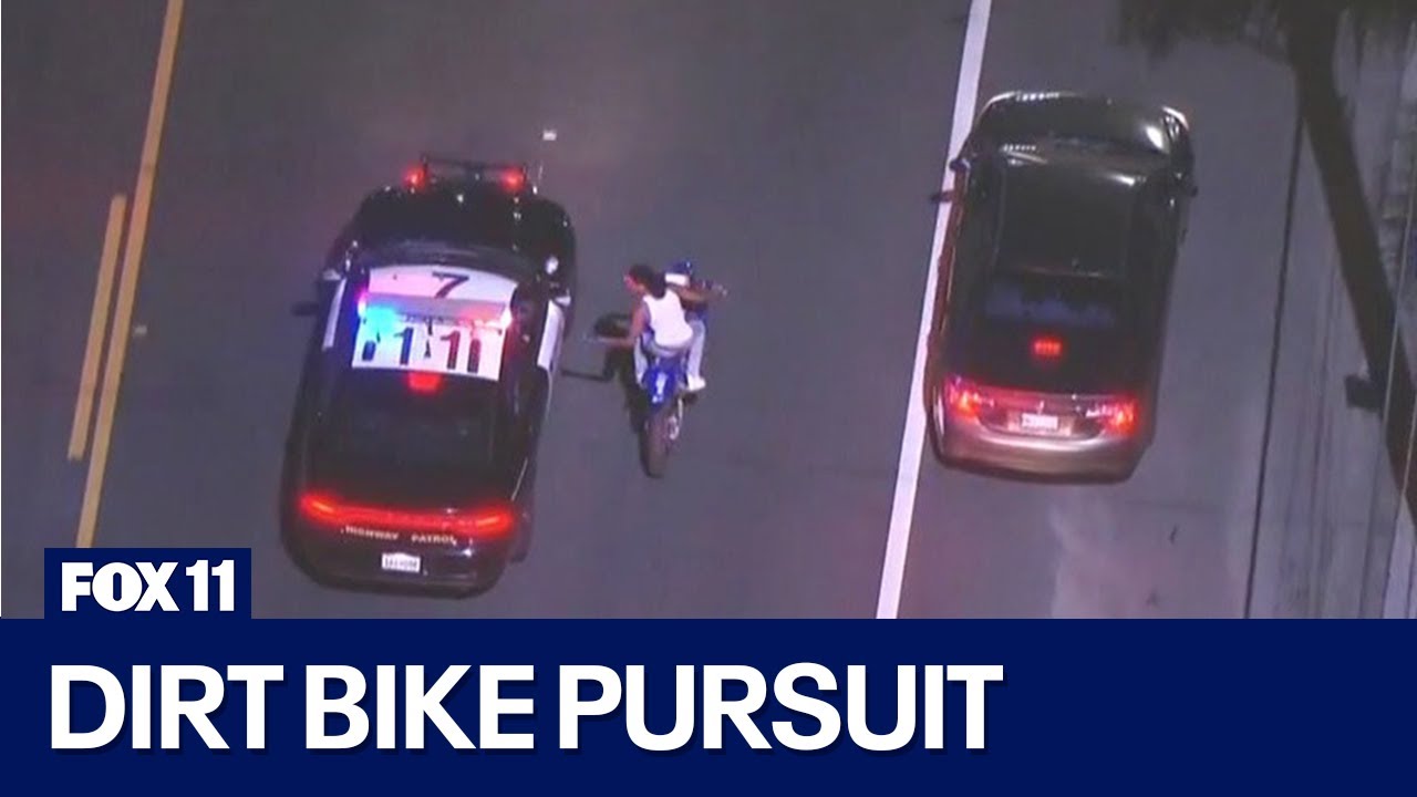 Person in dirt bike leads police chase across LA County