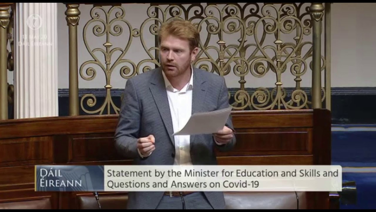 Education speech in the D&aacute;il by Gary Gannon (13th May 2020