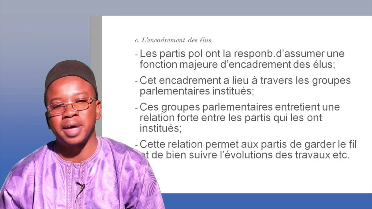 Mamadou L Barry les différentes fonctions des parties politiques