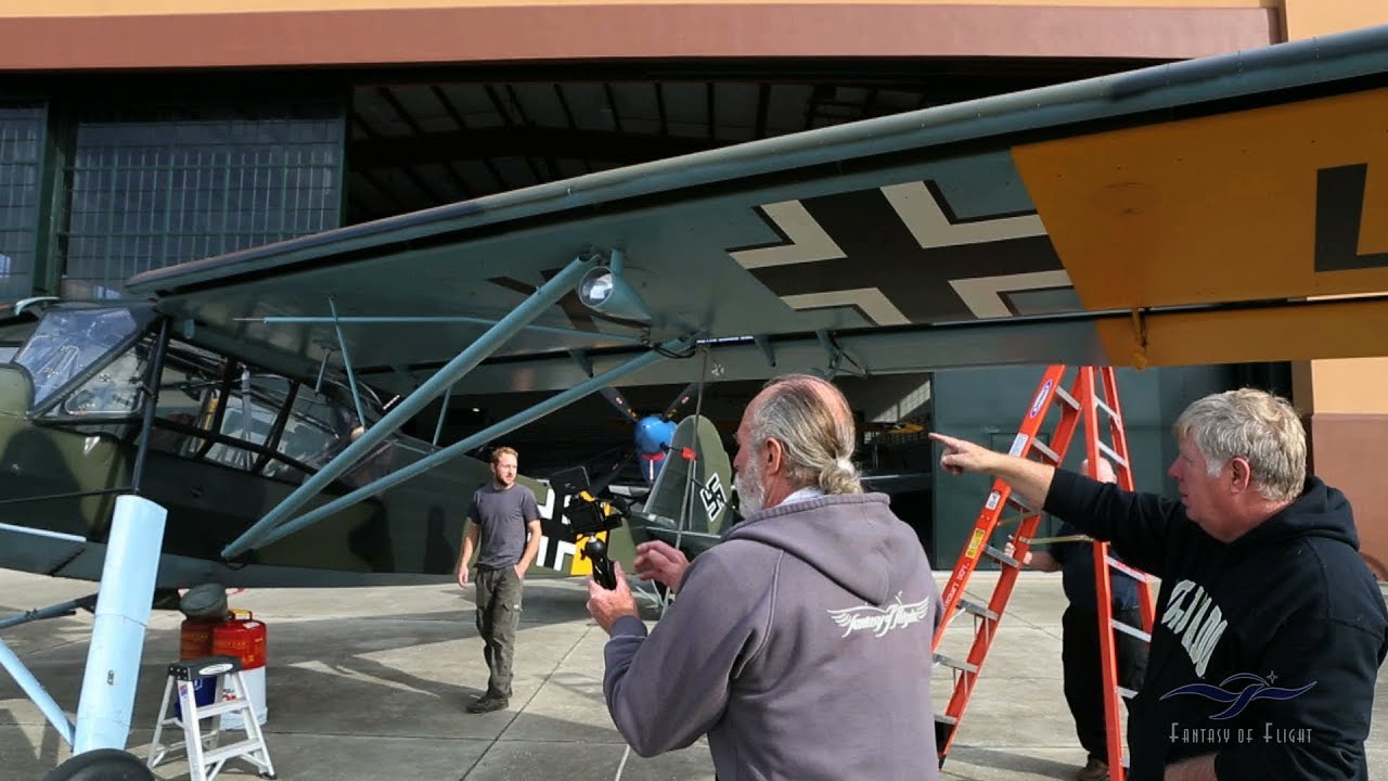 Fieseler Storch - Wings Folded for Hangar Space