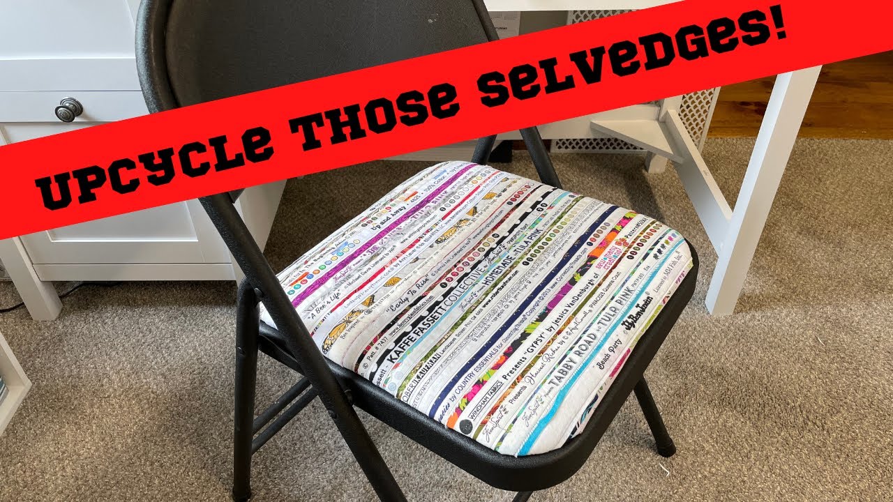 DIY Folding Chair Makeover! || EASY Fabric Selvedge Project