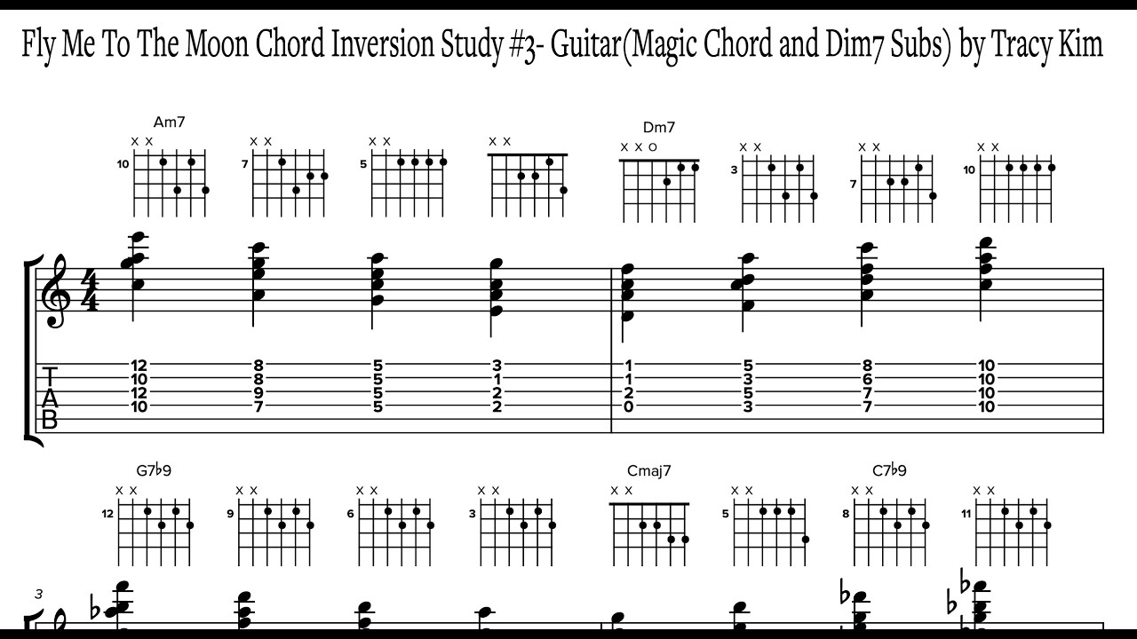Fly Me to the Moon- Chord Spelling, Soloing, Looping & Practicing- Jazz Guitar Essentials- PDF/TABS
