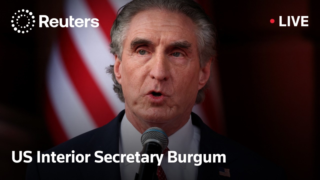 LIVE: US Interior Secretary Burgum speaks to reporters before leaving Venezuela