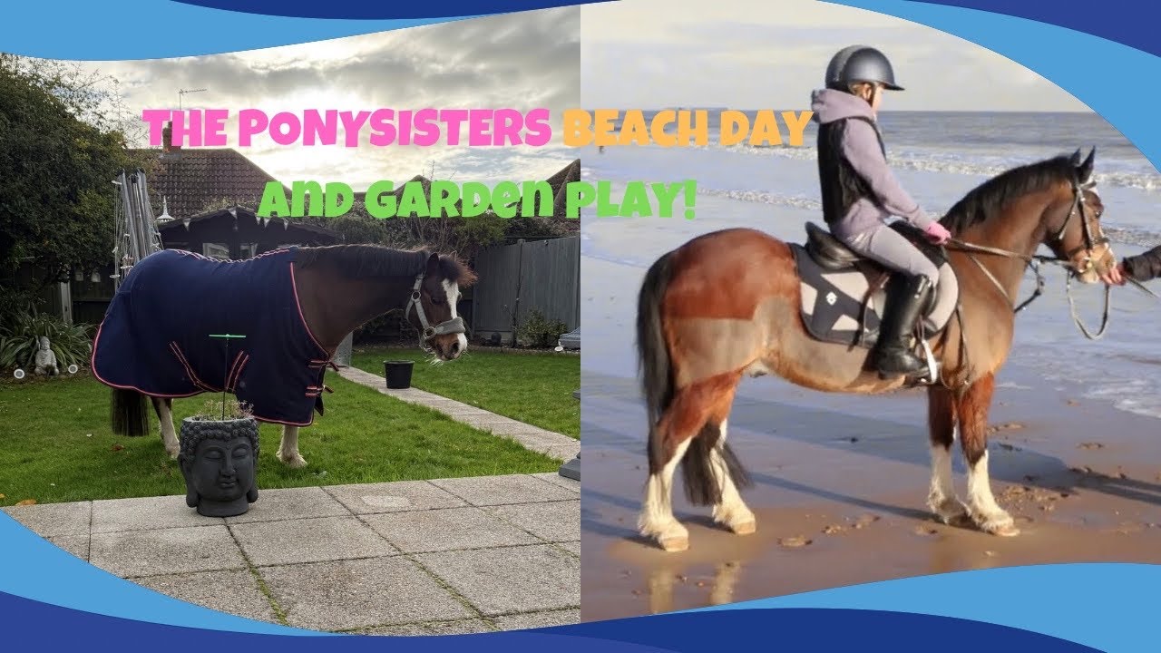 Beach Day and Garden Play! But Did my Pony Carlos Enjoy the Waves?