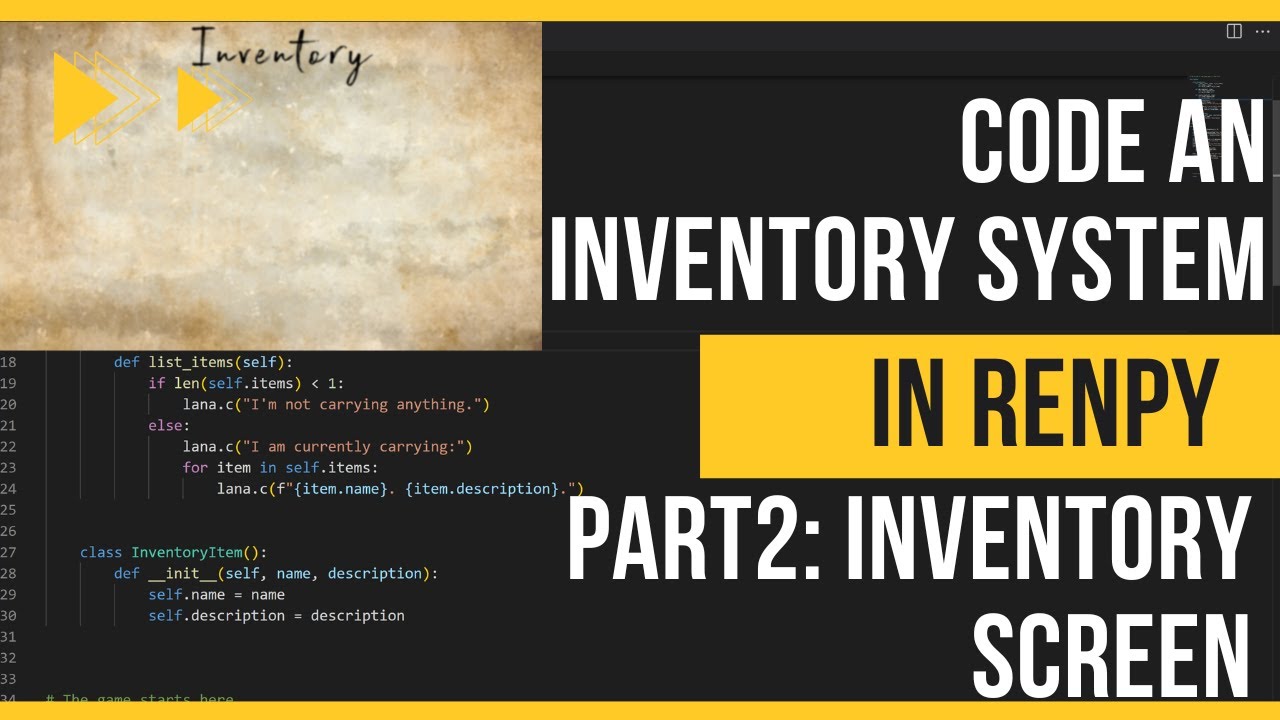 Ren'Py Inventory System Part 2 | Custom Inventory Screen