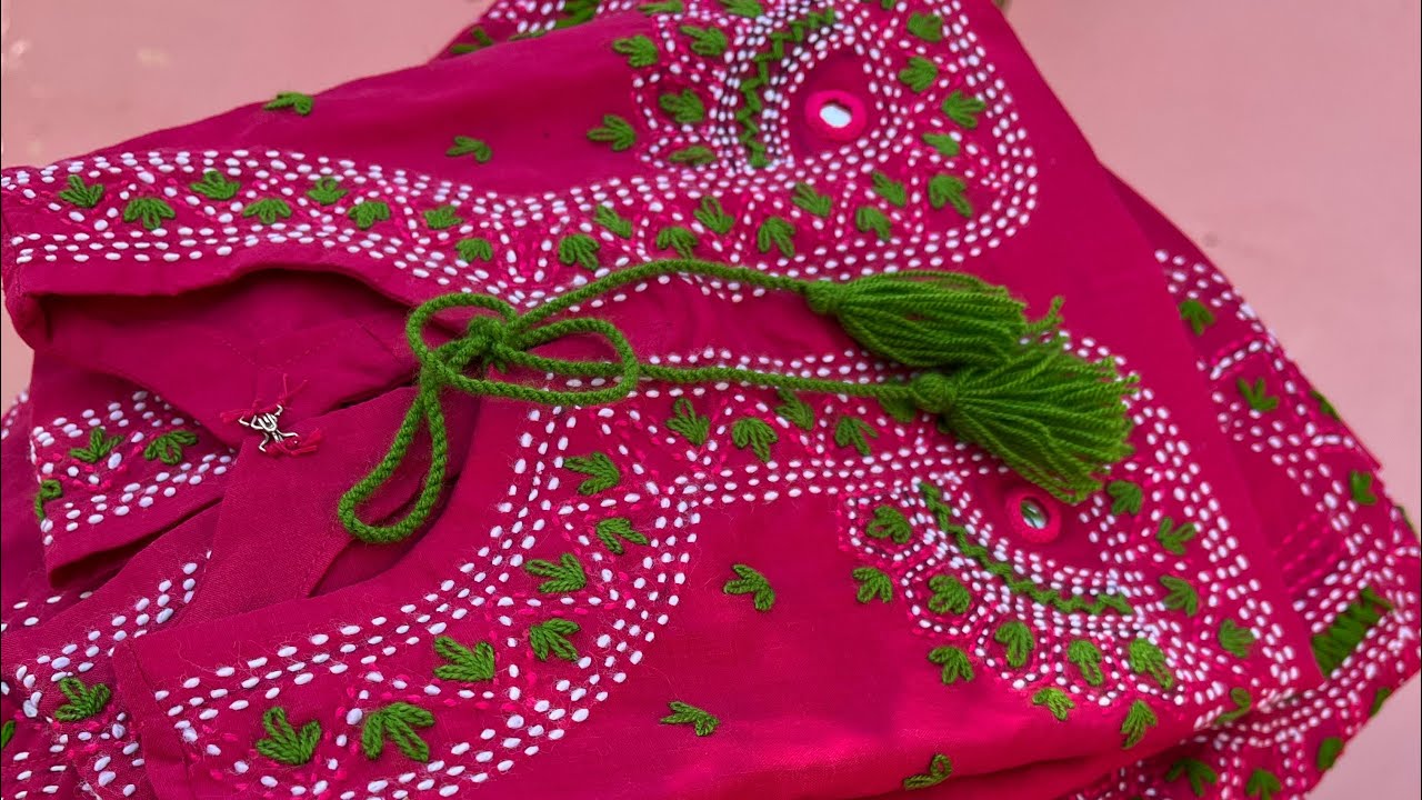 Hand Embroidered Angarakha Frock || New EID design for Kids || Must Watch