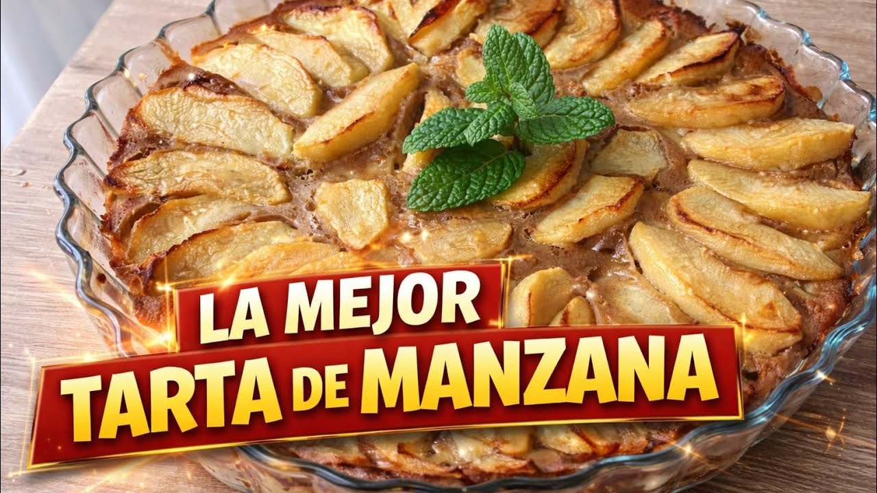 TARTA DE MANZANA FIT🍏 Sin Azúcar y Super Fácil #recetasfaciles #recetassaludables #fit 