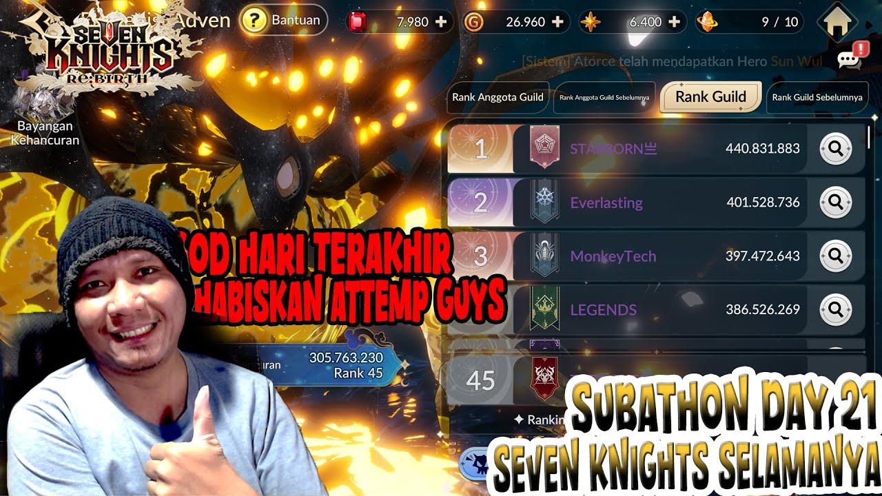 SUBATHON HARI 21 Seven Knights GOD TIME & ARENA SAMPE PAGI  | Topup MURAH? ya di POINTTOPUP LAAHH