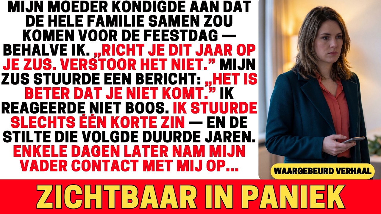 IK WERD UITGESLOTEN VAN HET FAMILIEDINER — EEN WEEK LATER BELDE MIJN VADER IN PANIEK