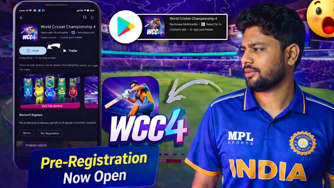 WCC4 Pre Registration Finally On Playstore 😍 E Cricket ❌ WCC4 ☑️ BETA Apk: Gameplay & Features