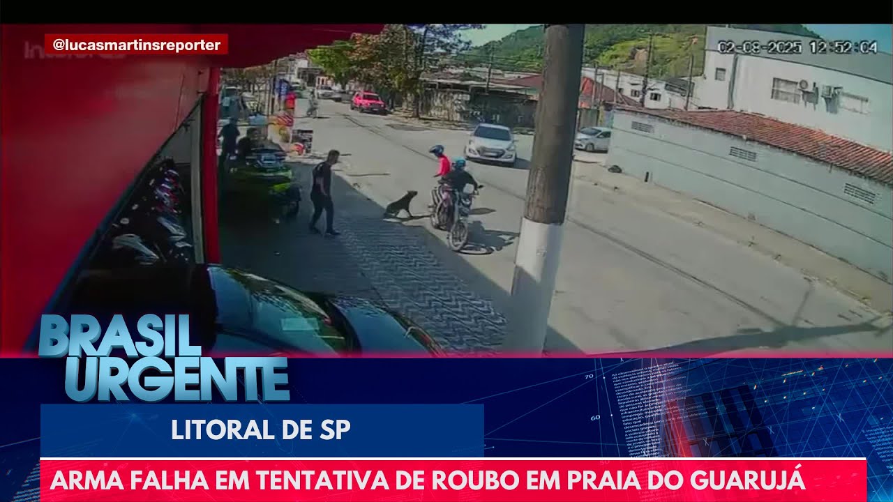 Arma de suspeito falha durante tentativa de assalto no Guarujá | Brasil Urgente
