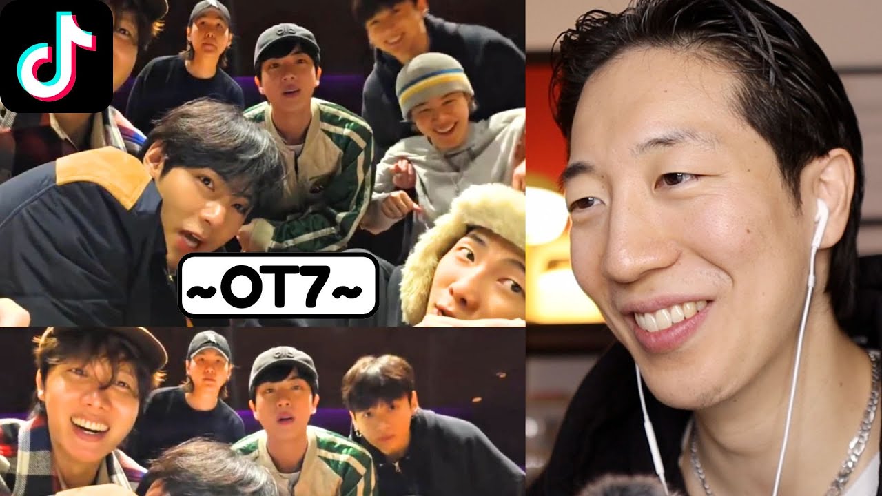 Видеомонтаж BTS в TikTok, потому что все семеро вышли в прямой эфир.