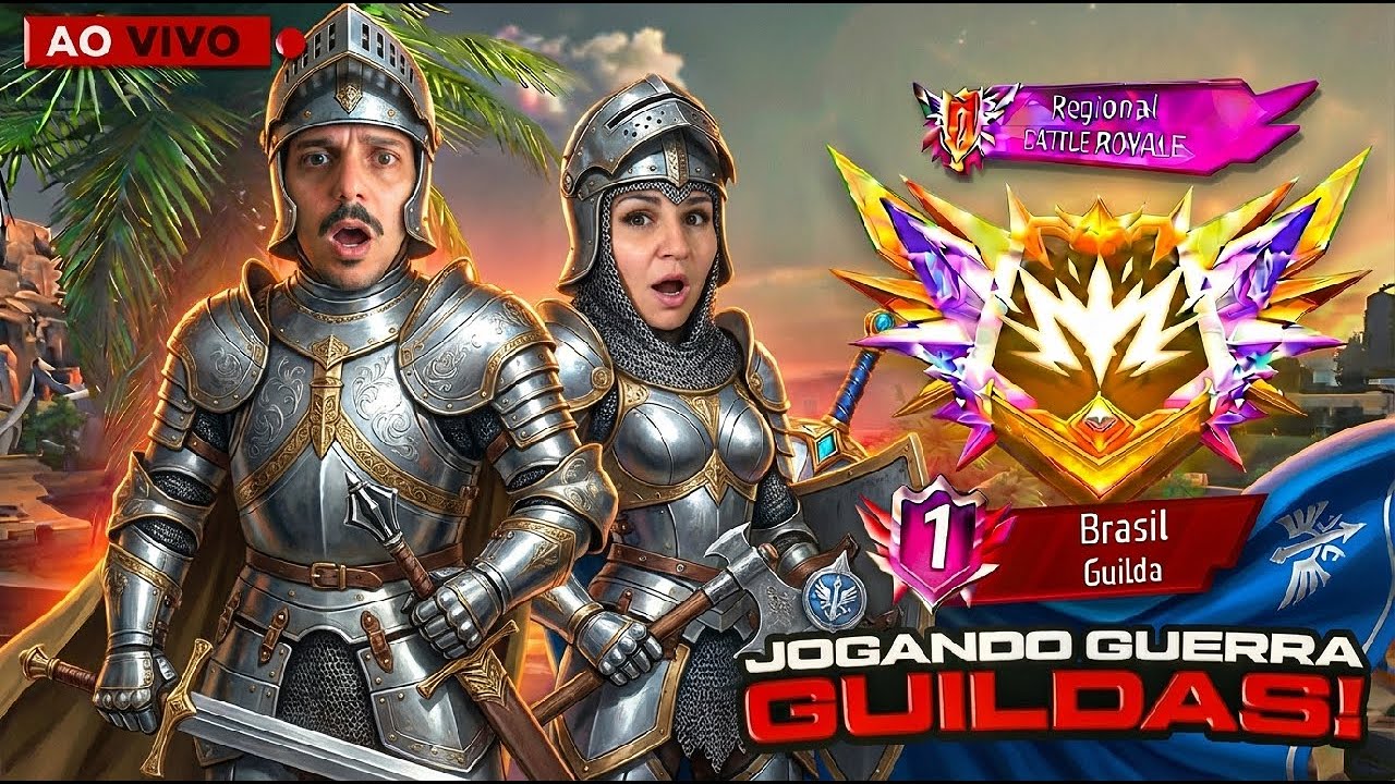 FREE FIRE AO VIVO 👑 GUERRA DE GUILDA 🔵SALAS VALENDO PASSE 💎😱