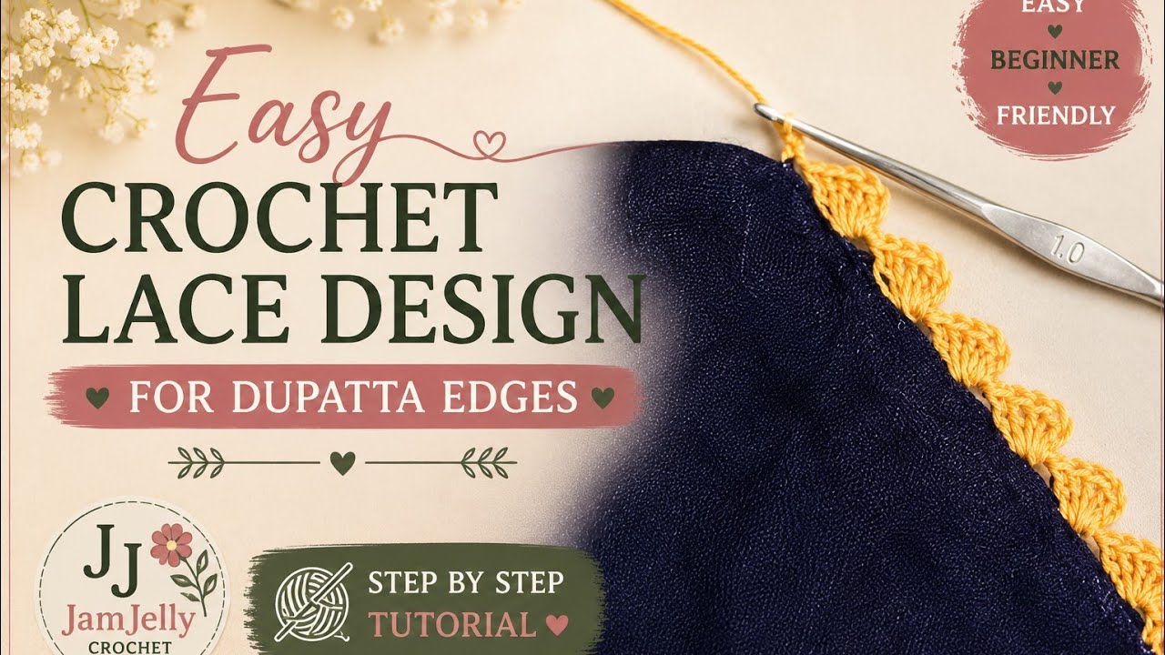 Crochet Easy Lace Design for Dupatta Edges | Crosia lace