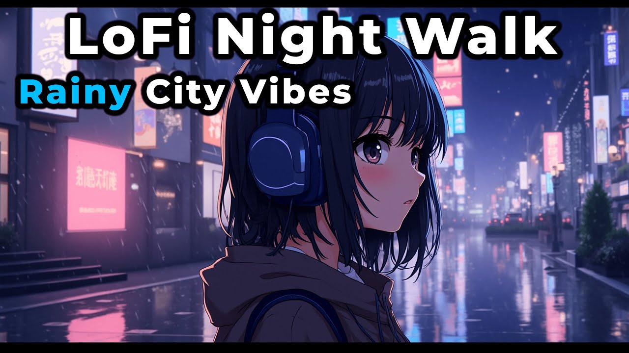 🌙 LoFi Night Walk – Rainy City Vibes & Calm Beats | Midnight Ambience for Focus & Relaxation