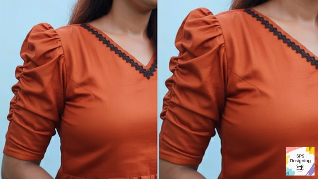Kurthi Puff Sleeve Design |Cutting &Stitching |Puffy Sleeve Design |Designing