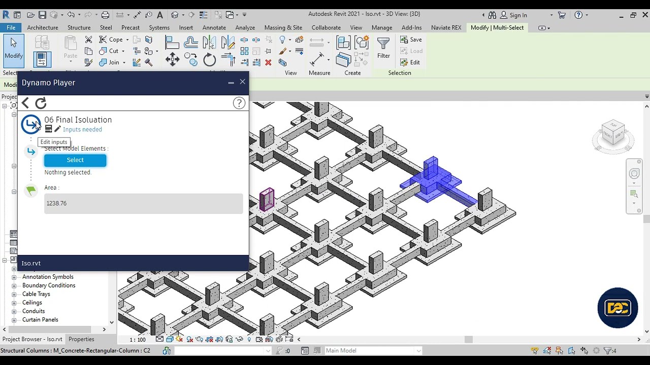 Foundation insulation Area by Dynamo Revit