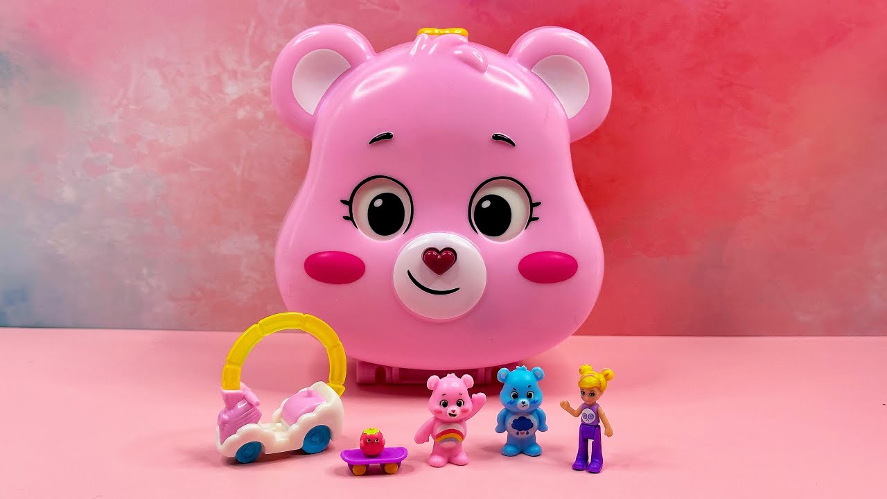 ASMR Polly Pocket & Care Bears Playset 🐻🌈 Miniature Dolls | Oddly Satisfying Unboxing | No Talking