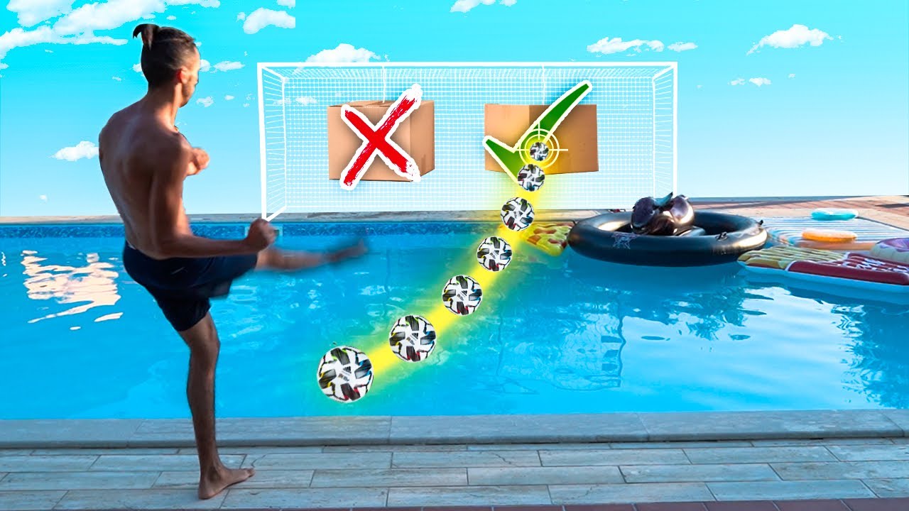 ⚽ NON COLPIRE la SCATOLA SBAGLIATA in PISCINA! FOOTBALL CHALLENGE w/ ELITES
