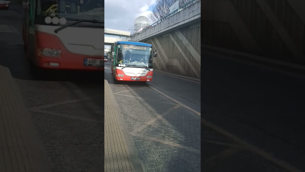 Příjezd autobusu SOR CN 9.5 do zastávky Černý Most 