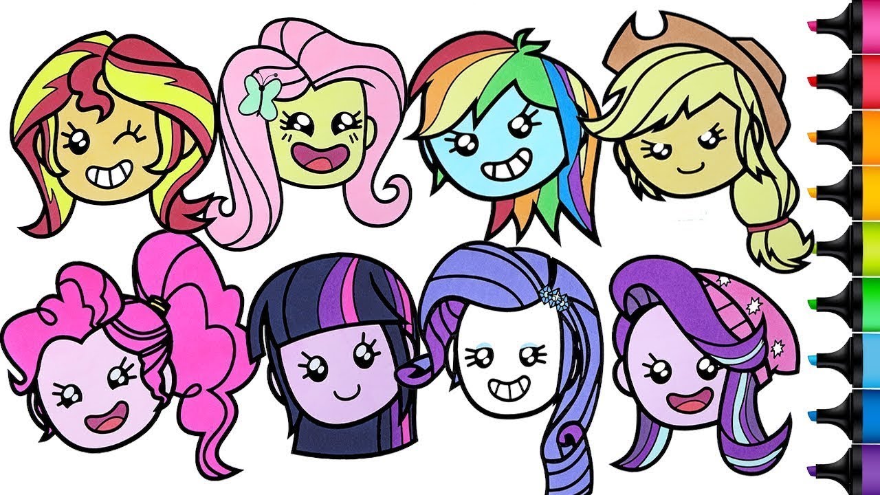 My Little Pony Coloring Pages Compilation Equestria Girls Rainbow Dash Fluttershy Twilight Sparkle