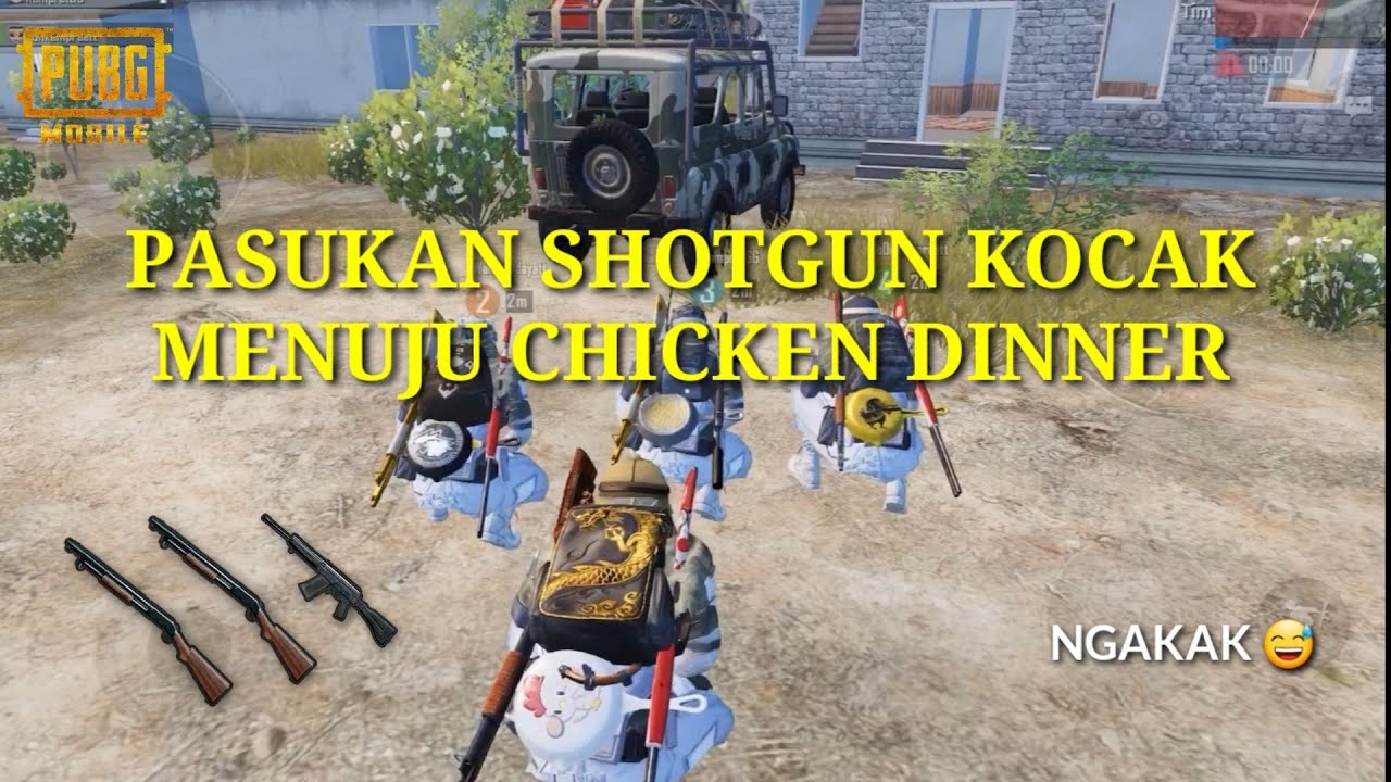 Ngakak Pakai Shotgun Sampai Chicken Dinner - PUBG MOBILE INDONESIA