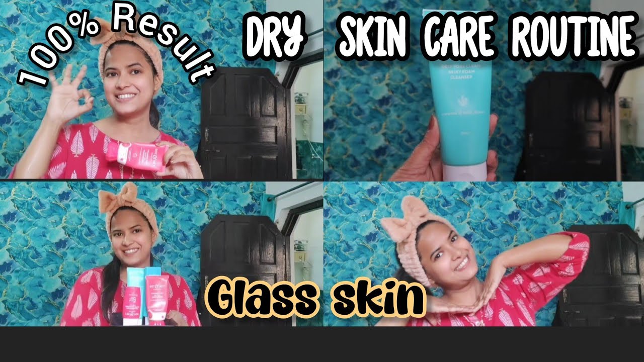 7 Day Glass skin challenge 🥰 ! Morning skin care Routine #glassskin #dryskin 