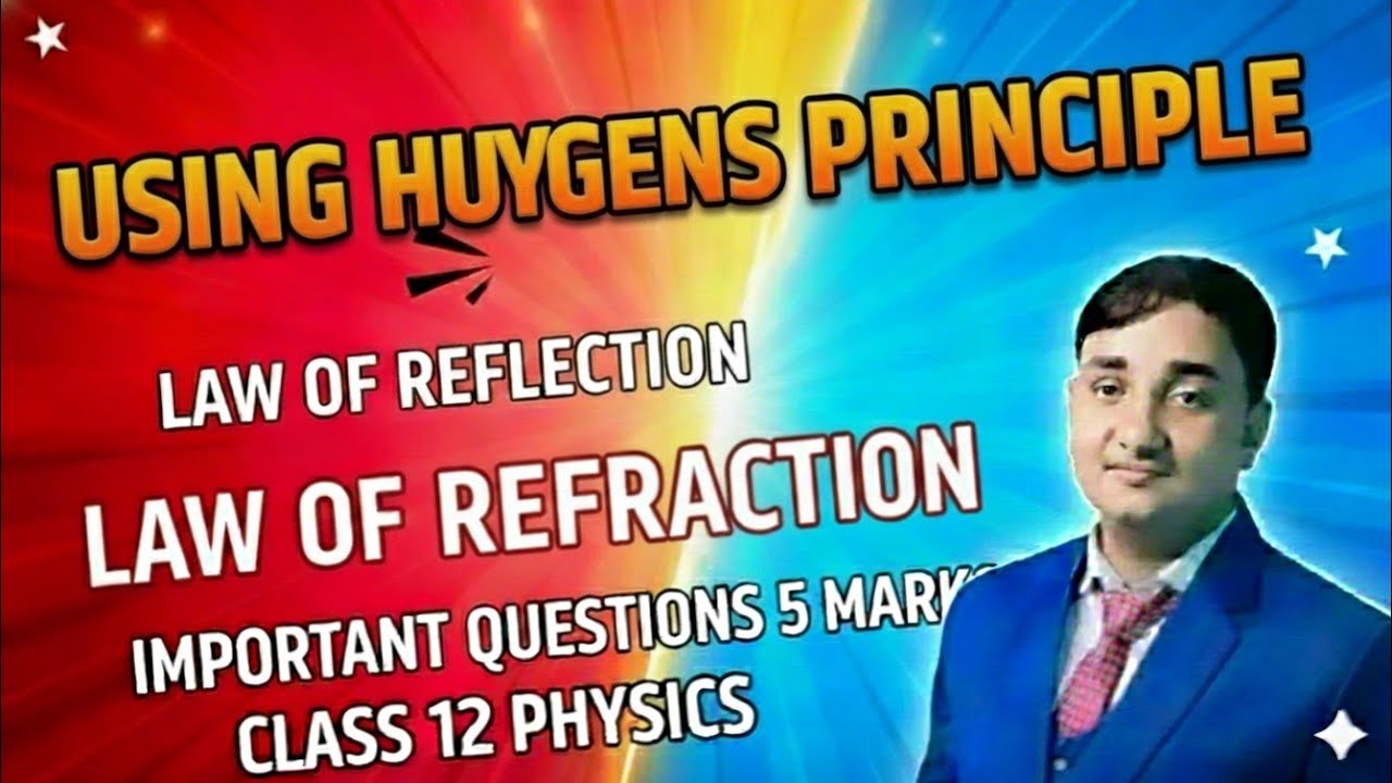 LAW OF REFLECTION OR REFRACTION OF LIGHT USING HUYGENS PRINCIPAL||