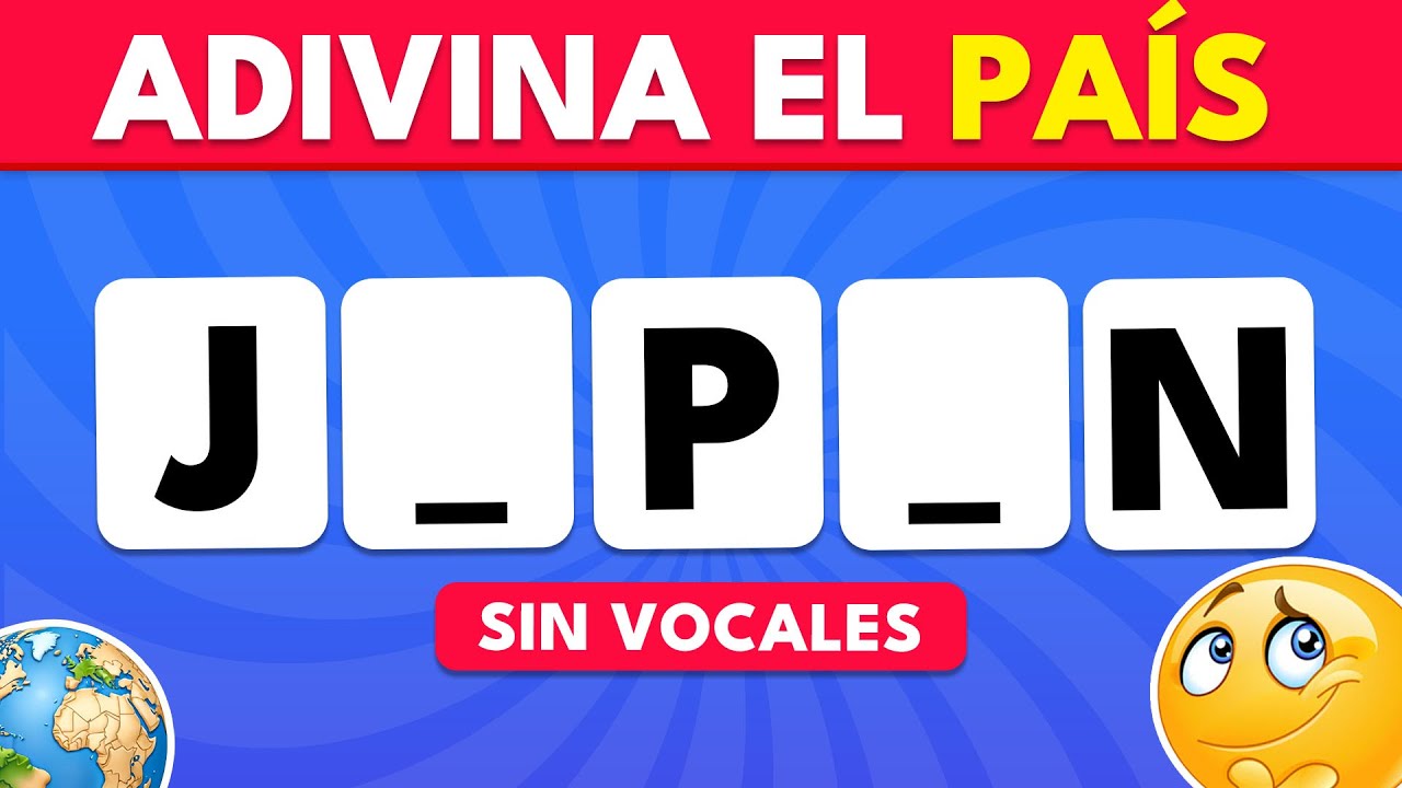¡Adivina el país SIN vocales!✨ | Niveles Fácil → Medio → Difícil 🤯 | Knowlio-ES