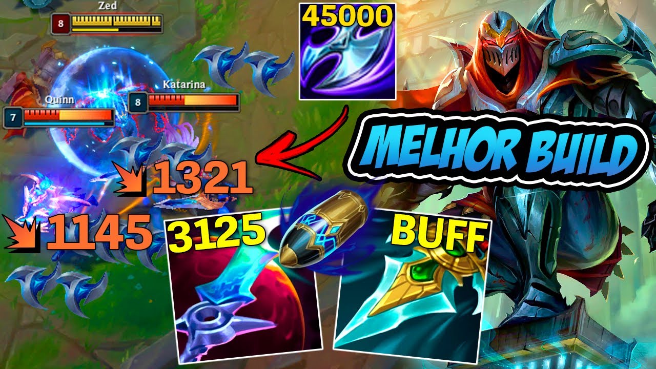 ZED MELHOR BUILD DO PATCH DEPOIS DO BUFF DE LETALIDADE *20 kills* - LEAGUE OF LEGENDS