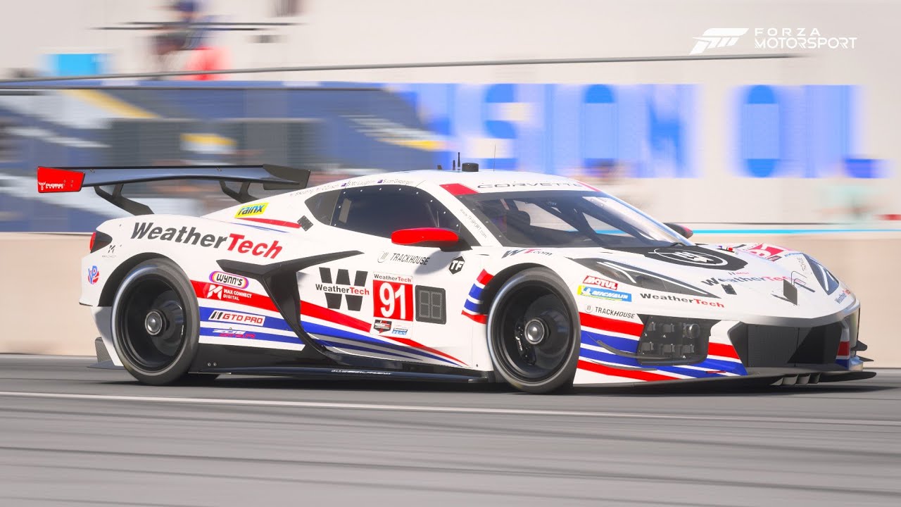 Good pace in the Trackhouse C8 at Daytona. Did I use the right tire strat? (Forza Motorsport 2023)