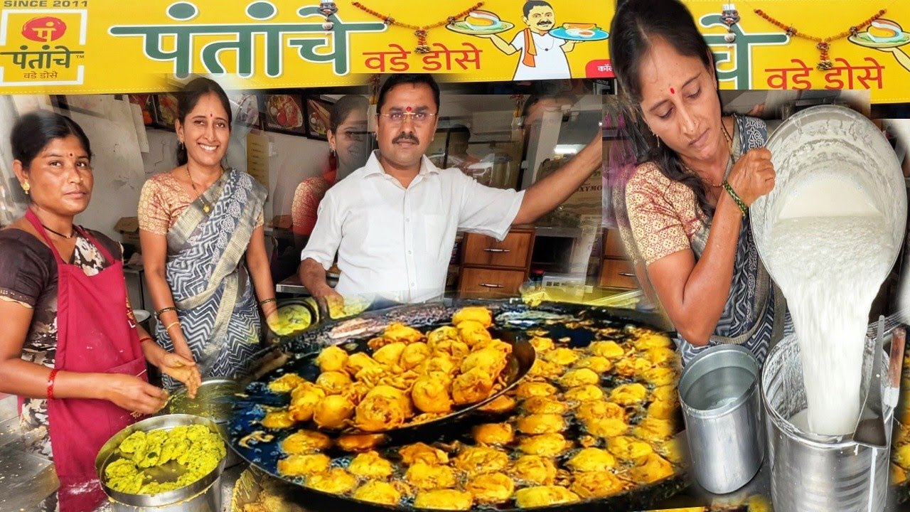 पंत की Vadapav दुकान खुलते ही स्वादिष्ट Vada Pav और Dosa खाने लगती है भिड | Akole Famous Vadapav