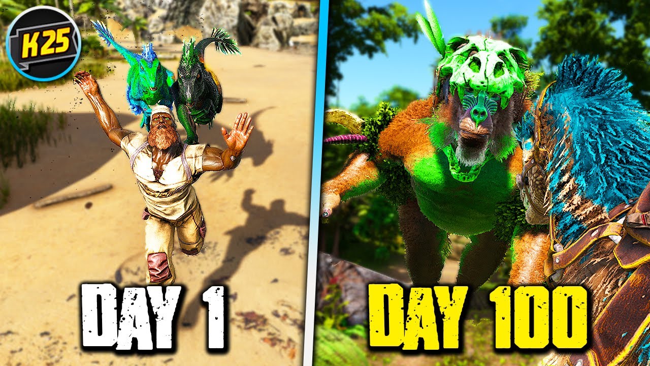 I Survived 100 Days of HARDCORE Ark Survival Evolved (NEW LOST ISLAND Map) 😀