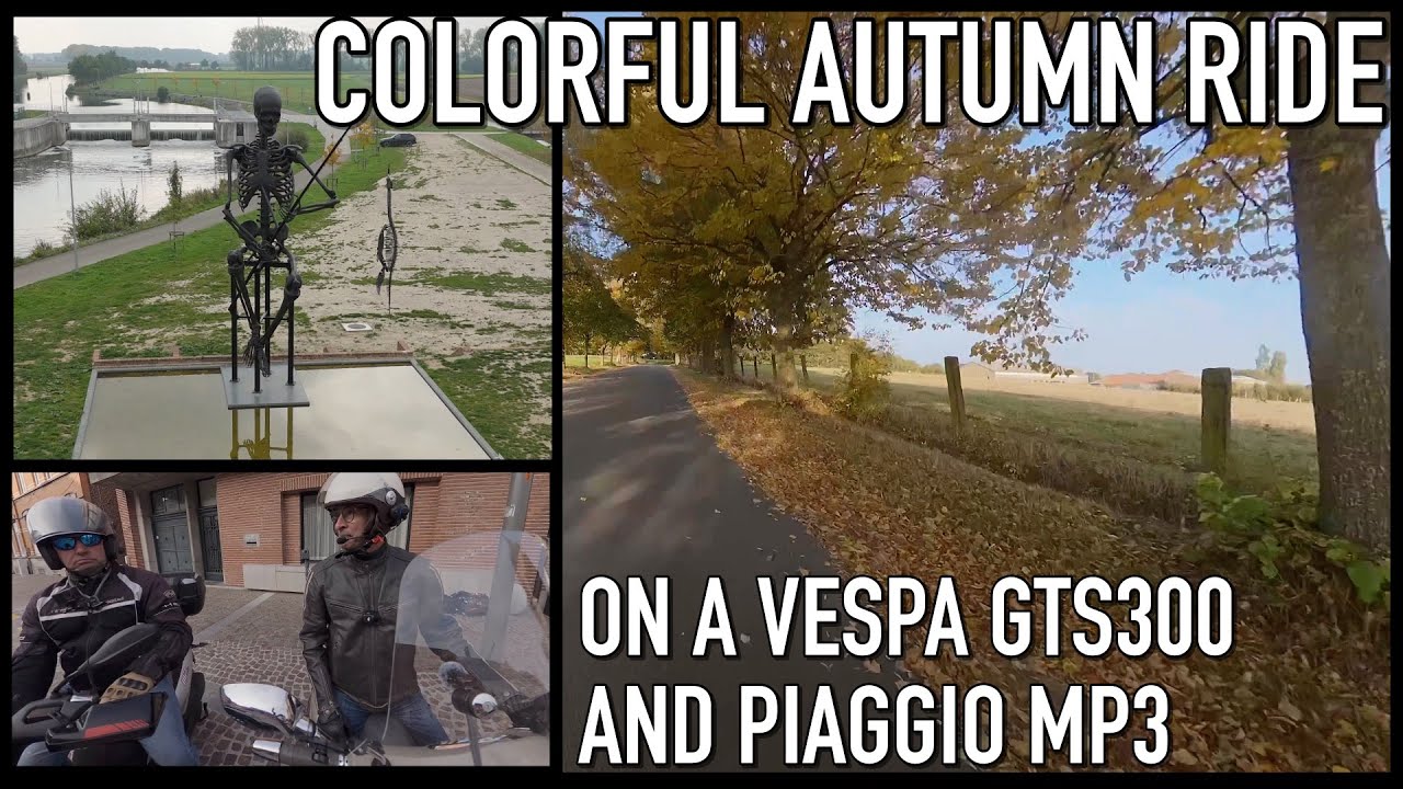 Colorful Autumn ride with the Vespa 300GTS & Piaggio MP3