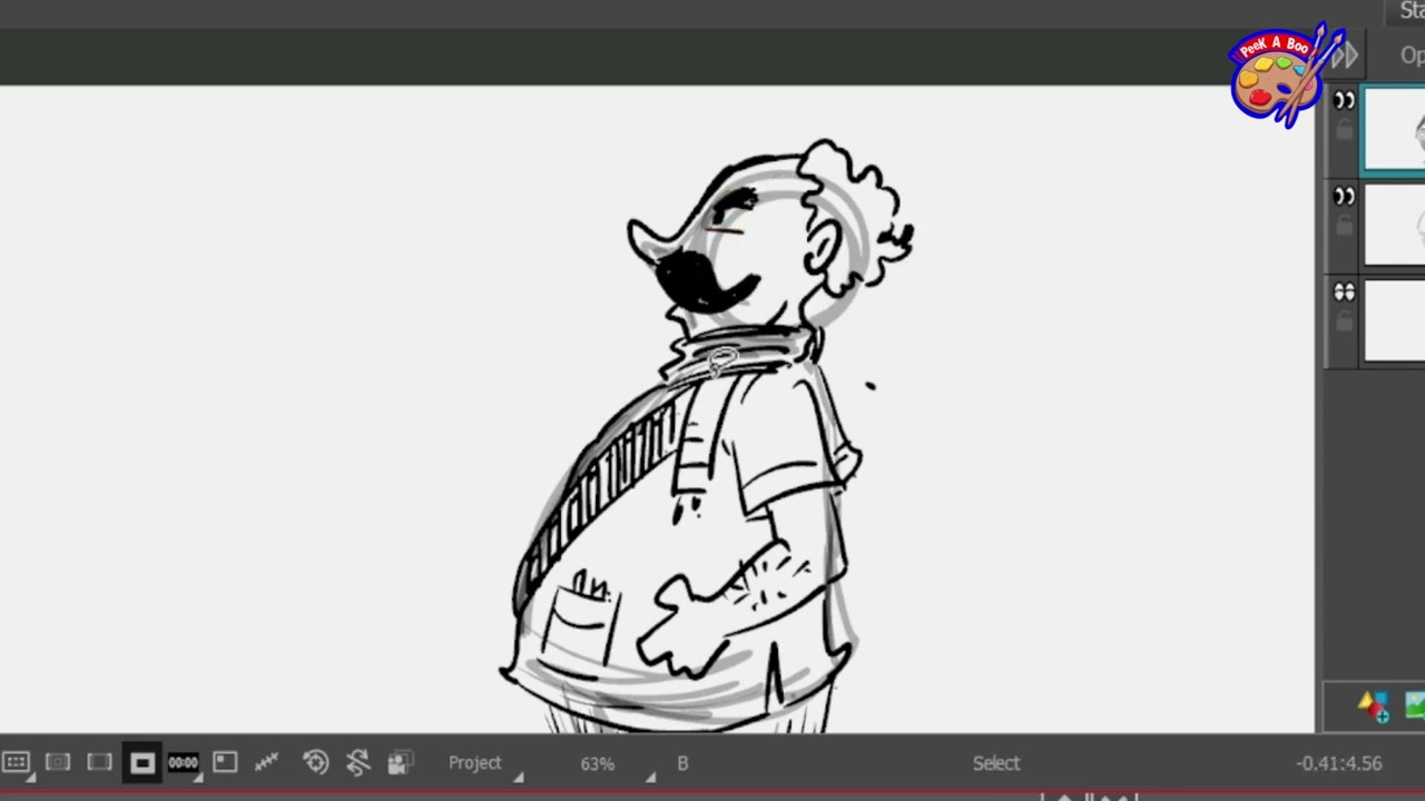 How to draw old character with gun 