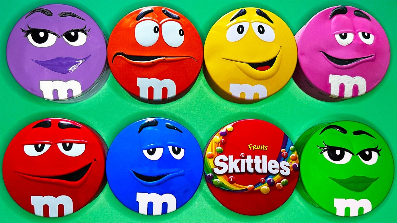 Satisfying Video | Unpacking Colorful Skittles and Tasty M&M'S Candy From Brilliant Containers ASMR
