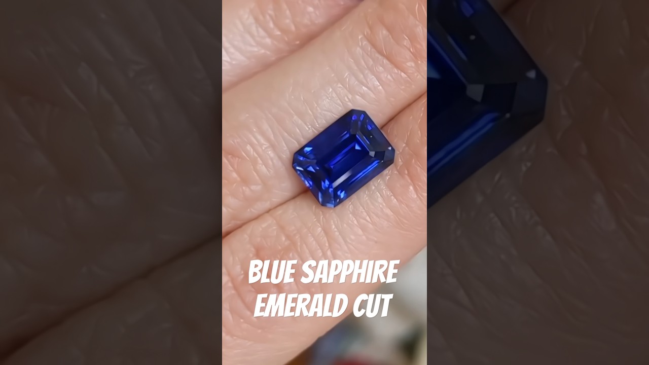Blue Sapphire Emerald Cut 🔵 #shorts #gemstones #sapphire