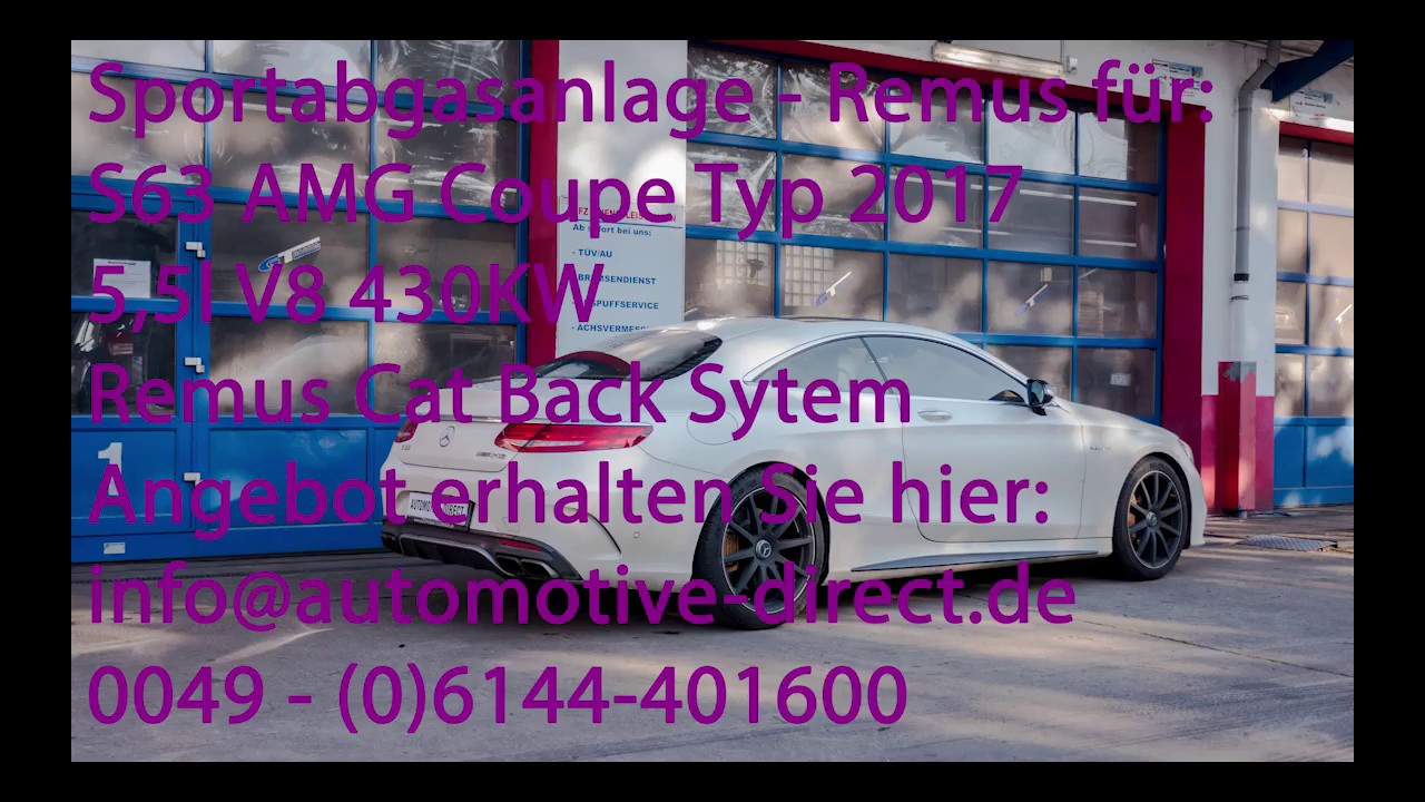 MB S63 AMG W217 5,5l V8 Bi-Turbo Remus Cat Back System