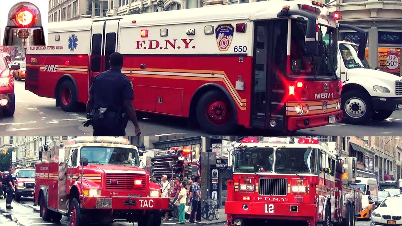 Fire Trucks, Police Cars, Ambulances Responding Best of Compilation 6 - Air Horns, Sirens, LIghts