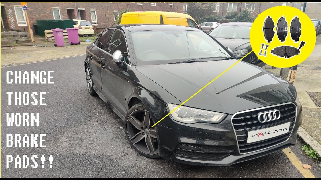 Замена передних тормозных колодок Audi A3 2013 2014 2015 2016 2017 2018 2019 2020
