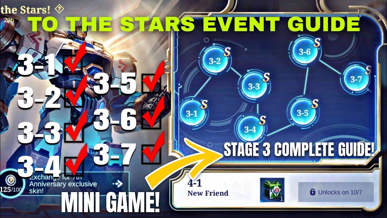 TO THE STARS MLBB 3-1 TO 3-7 COMPLETE GUIDE! JOHNSON MLBB MINI GAME 3-7