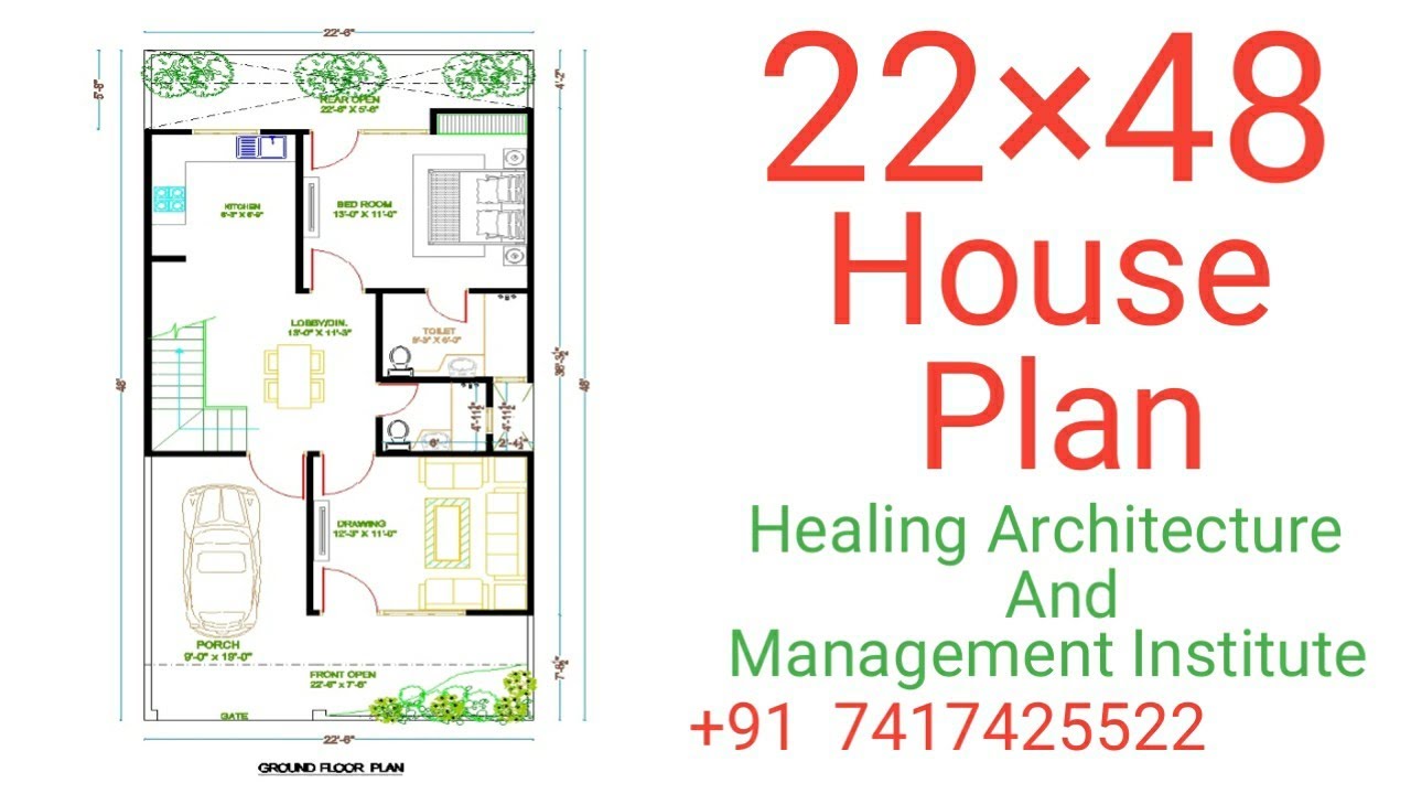 22 x 48 House Floor Plan